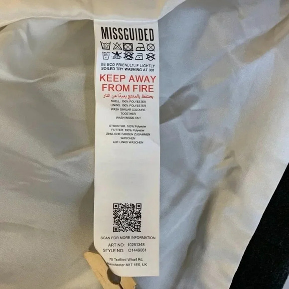 Missguided‎ Women's Colorblock Tu Tone Long Button Up Trench Coat Size 0 - Picture 10 of 16